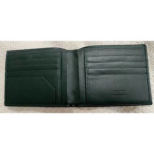 New Vintage KRIZIA leather  men's wallet dark green  bifold